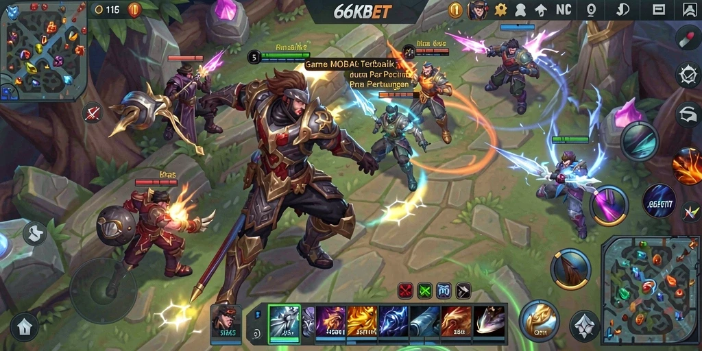 Screenshot gameplay 66KBET menampilkan aksi seru dan karakter unik.