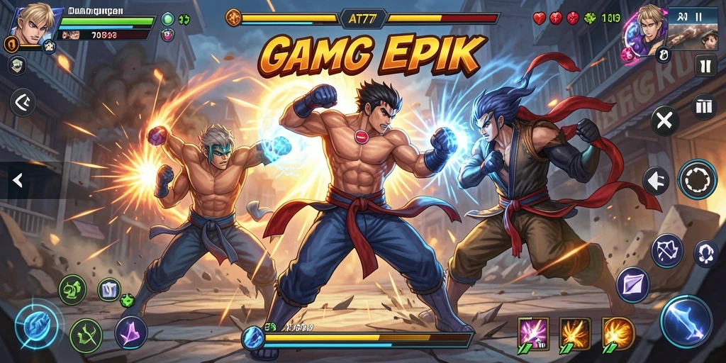 Tampilan gameplay AT777 yang seru dan mendebarkan saat pertarungan berlangsung.