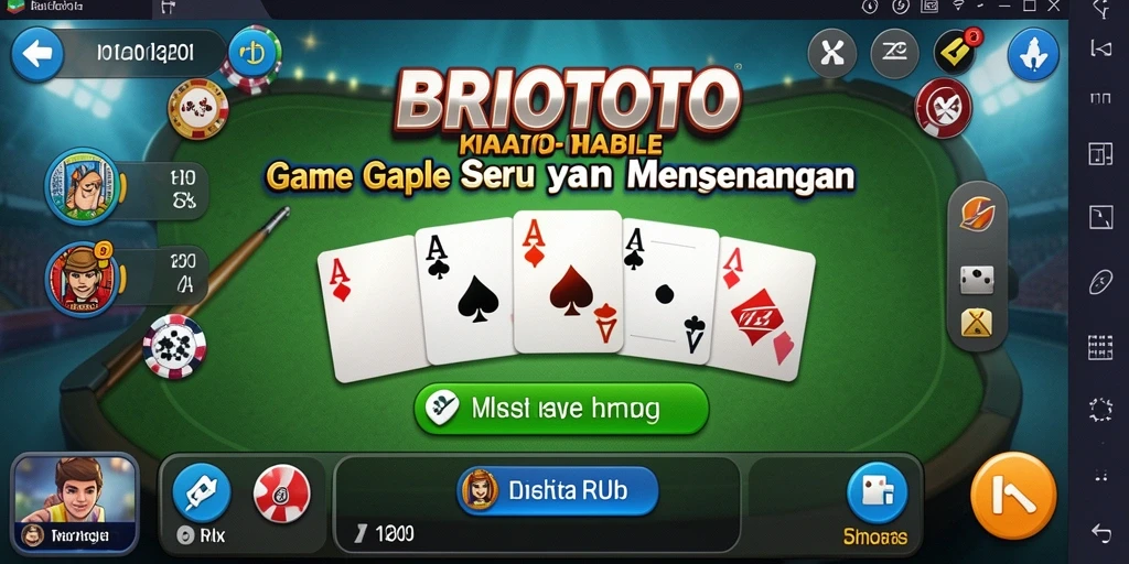 Tampilan menarik dari gameplay Gaple BRIOTOTO