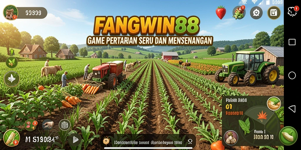 Tampilan seru dalam gameplay pertanian di FANGWIN88.