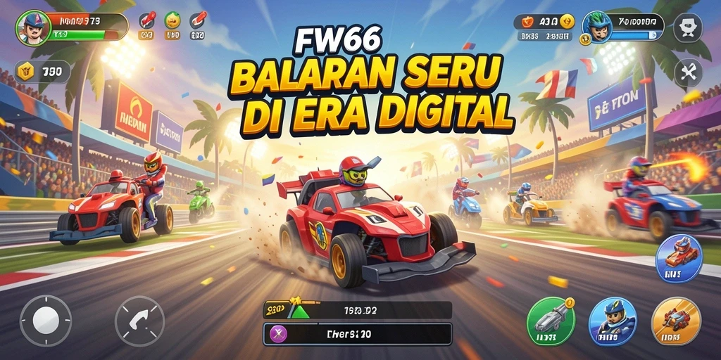 Tampilan gameplay balapan di FW66 yang menegangkan dan mendebarkan.