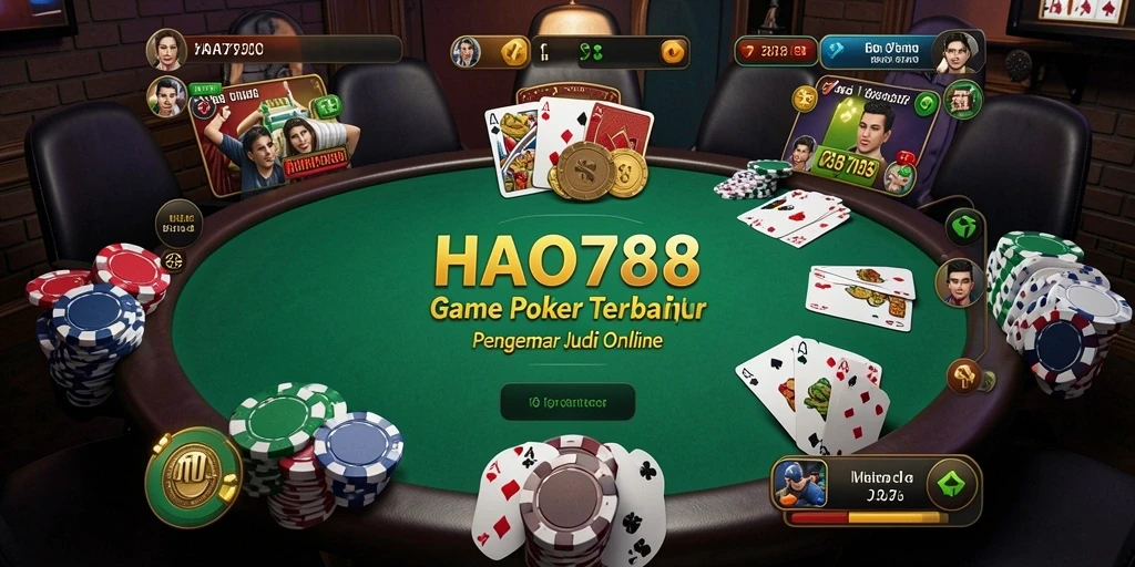 Screenshot permainan HAO788 menampilkan aksi seru poker online.