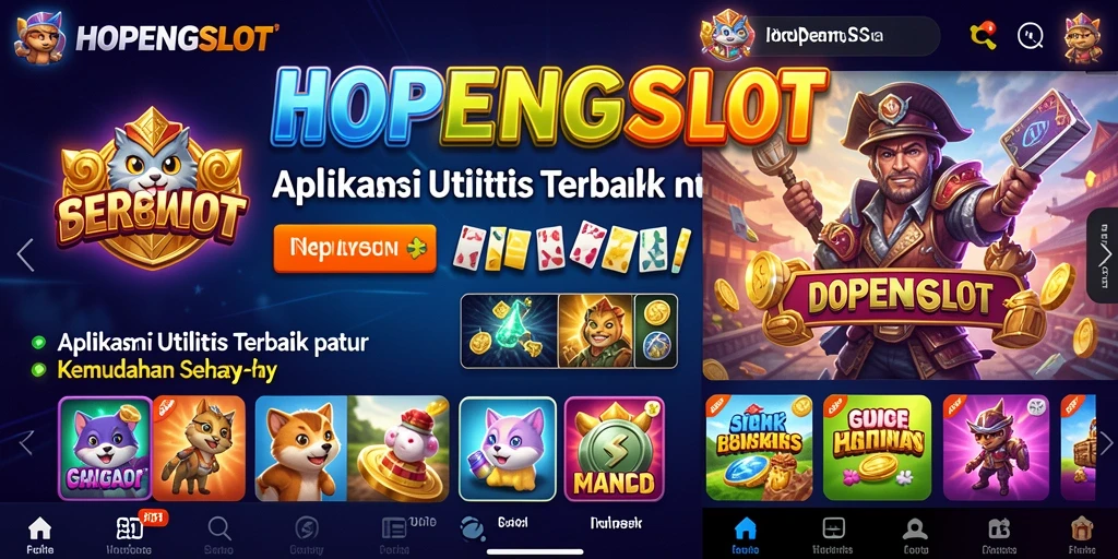 Tampilan utama antarmuka pengguna HOPENGSLOT dengan berbagai fitur utilitas.
