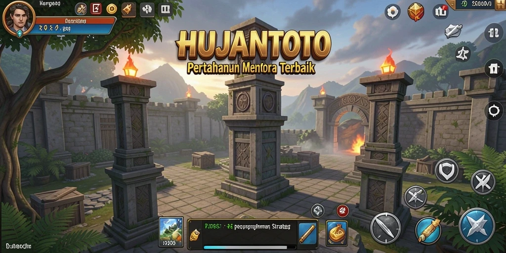 Tampilan gameplay seru dari HUJANTOTO yang menunjukkan strategi Tower Defense.