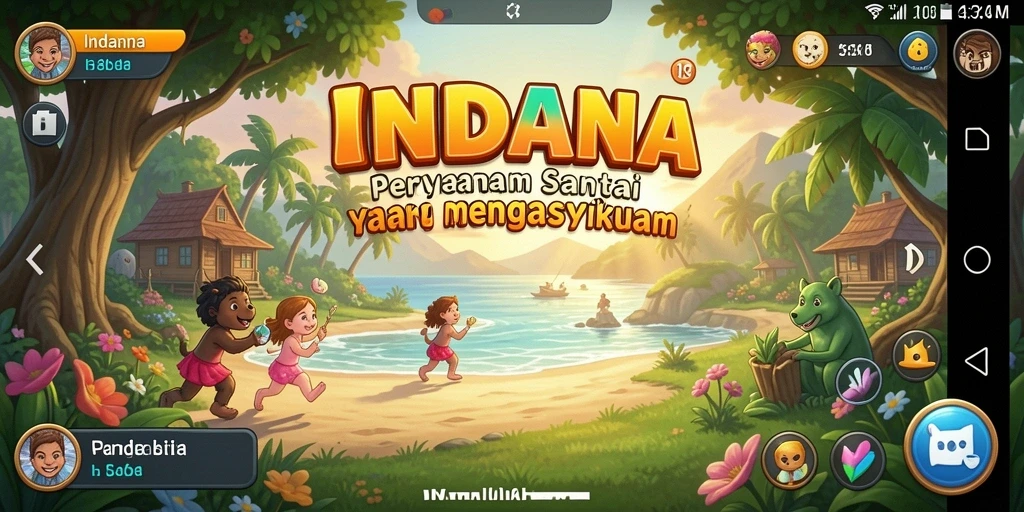 Tampilan gameplay INDAAA yang penuh warna dan mengasyikkan.