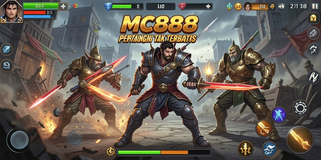Screenshot gameplay seru dari pertarungan di MC888.