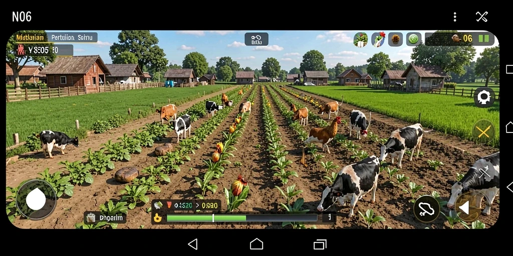 Gameplay N06 yang seru dengan bertani dan merawat hewan.