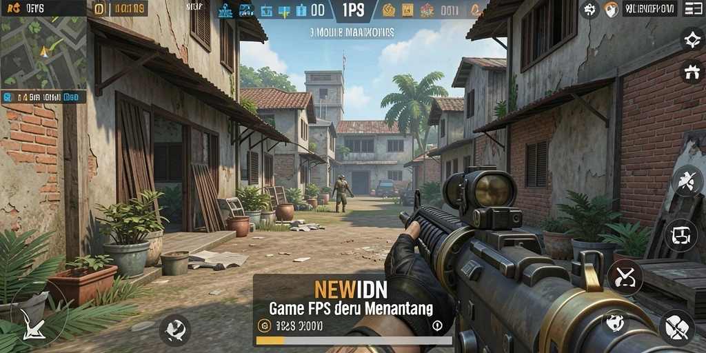 Screenshot gameplay menampilkan aksi tembak-menembak intens.