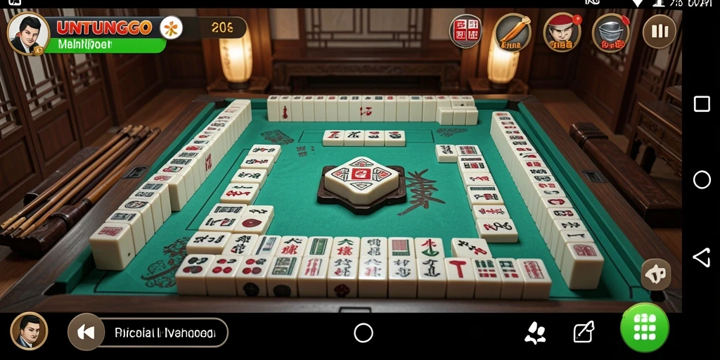 Screenshot UNTUNGGO menampilkan gameplay Mahjong yang menarik dan interaktif.