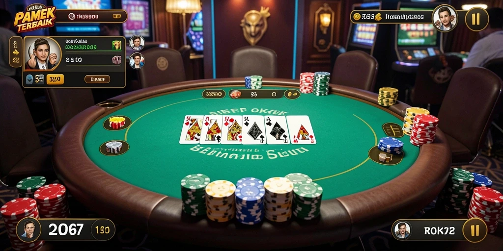 Tampilan gameplay V07 menampilkan momen seru saat bermain Poker.