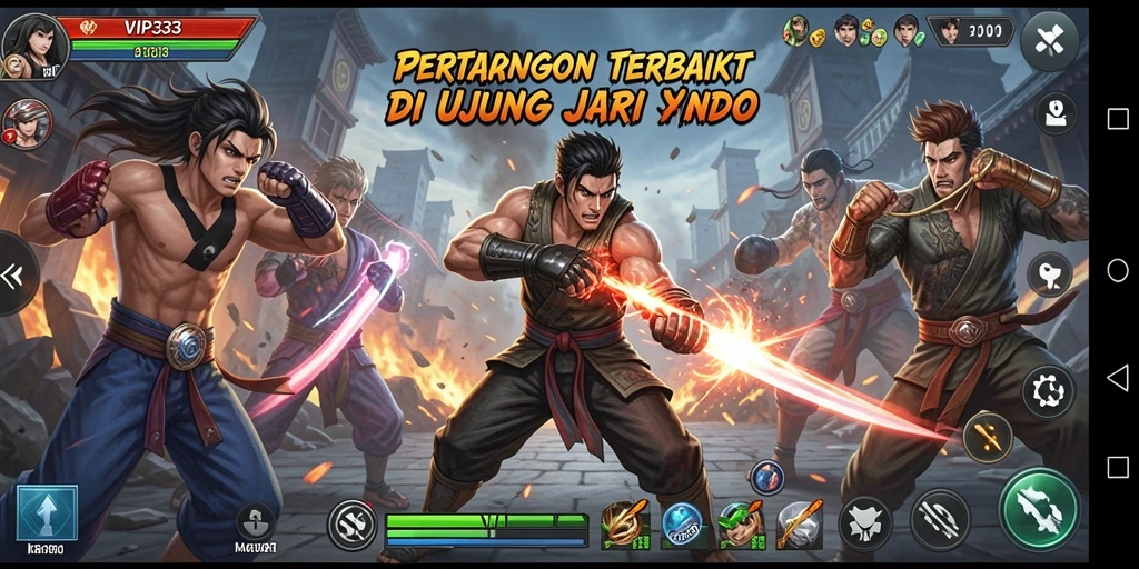 Gameplay intens VIP333 dengan karakter bertarung.