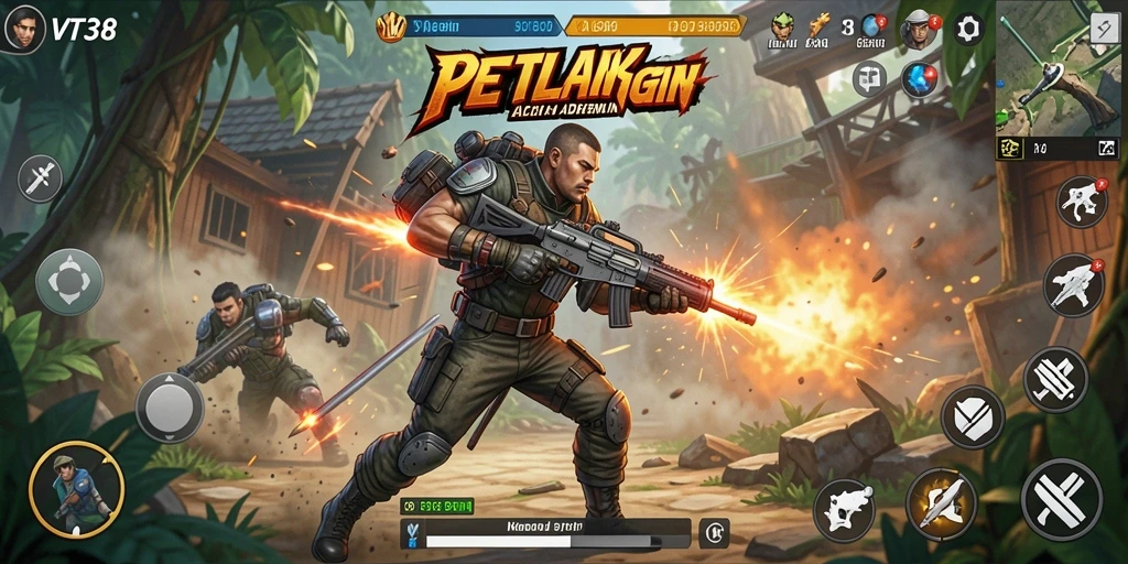 Gameplay seru di VT38 dengan aksi tidak terhenti.